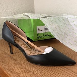 Sam Edelman Jaina Black Leather Pumps